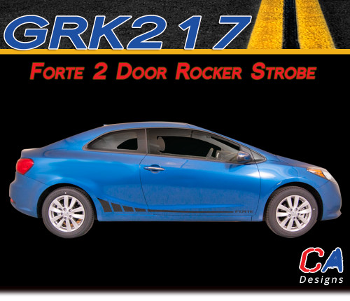 2014-2015 Kia Forte 2 Door Rocker Strobe Vinyl Racing Stripe Kit (M-GRK217)