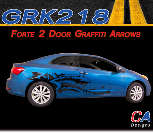2014-2015 Kia Forte 2 Door Graffiti Arrows Vinyl Racing Stripe Kit (M-GRK218)