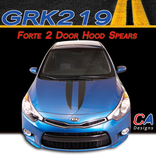 2014-2015 Kia Forte 2 Door Hood Spears Vinyl Racing Stripe Kit (M-GRK219)