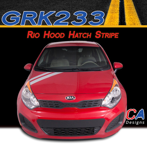 2011-2015 Kia Rio Hood Hatch Vinyl Racing Stripe Kit (M-GRK233)