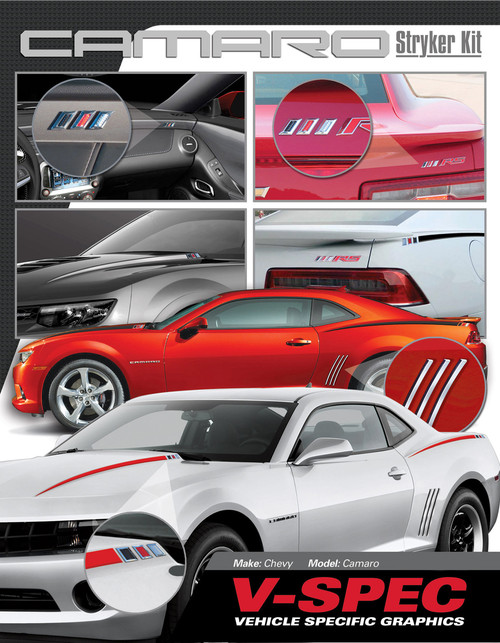 CAMARO CHROMAX STRYKER KIT : Automotive Chrome Vinyl Graphics Shown on 2010-2013 Chevy Camaro (M-VS201)