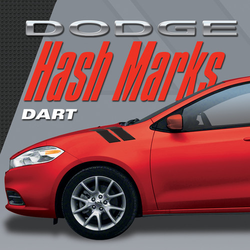 DODGE DART HASH MARKS KIT : Automotive Vinyl Graphics Shown on 2010-2015 Dodge Dart (M-VS155)