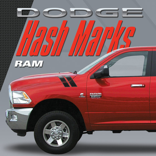 DODGE RAM HASH MARKS KIT : Automotive Vinyl Graphics Shown on 2009-2015 Dodge Ram (M-VS152)