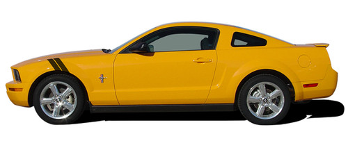 Mustang DOUBLE BAR : 2005-2009 Ford Mustang Hood to Fender Hash Mark Style Vinyl Racing Stripes Kit - Fits the 2005 2006 2007 2008 2009 For Mustang.  Pre-cut pieces ready to install. A fantastic addition to your vehicle, using only Premium Cast 3M, Avery, or Ritrama Vinyl!