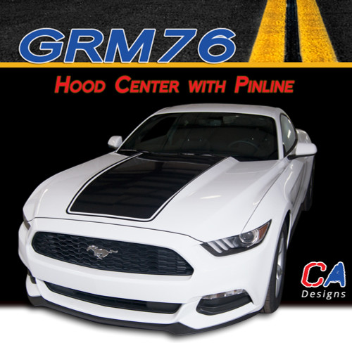 2015-2016 Ford Mustang Hood Center with Pinline Vinyl Stripe Kit (M-GRM76)