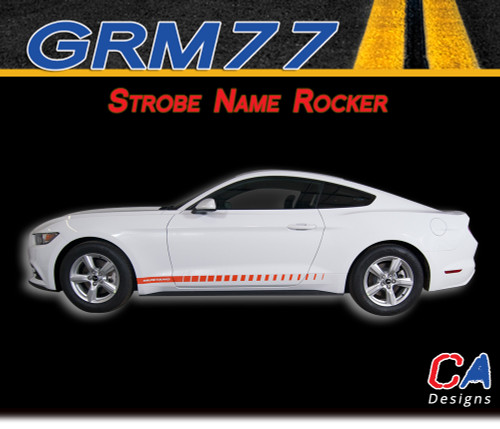 2015-2016 Ford Mustang Strobe Name Rocker Vinyl Stripe Kit (M-GRM77)