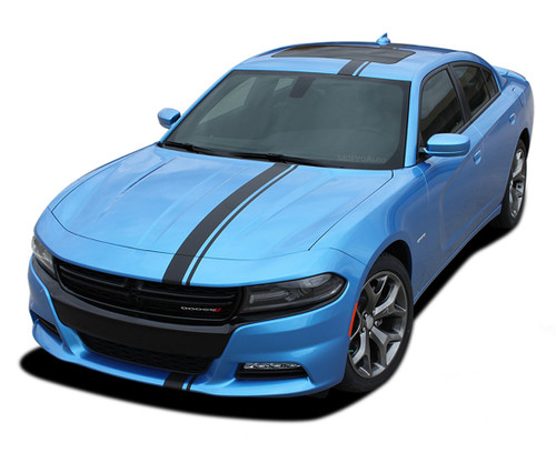 2015, 2016, 2017, 2018, 2019, 2020, 2021, 2022, 2023 E-RALLY : Euro Style Vinyl Graphics Decal Stripe Kit for Dodge Charger (M-PDS3599)