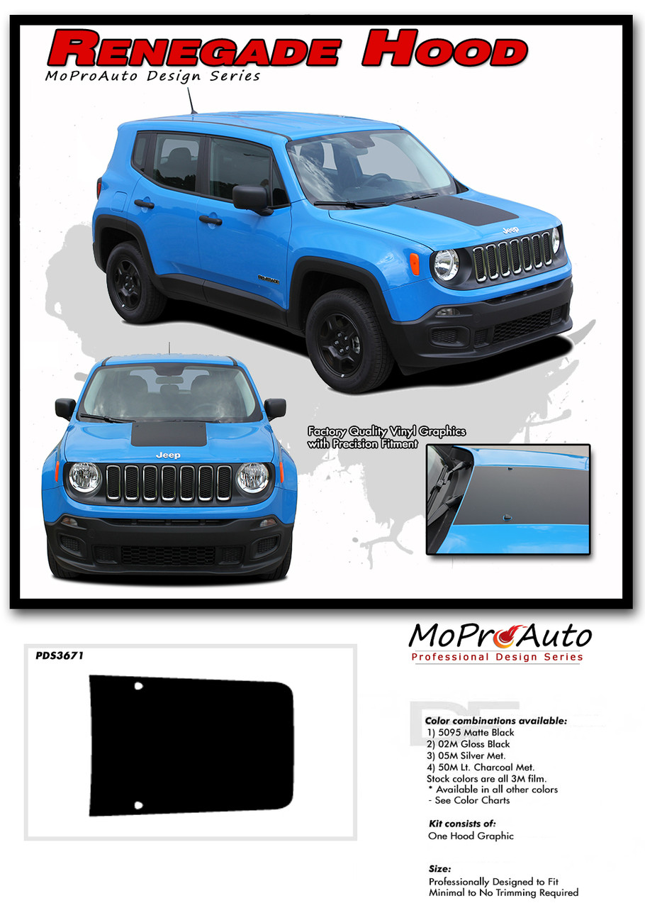Renegade Hood Jeep Renegade Hood Decal Trailhawk Vinyl Graphics Stripe Kit For 2014 2020 Models Moproauto Professional Vinyl Graphics And Striping