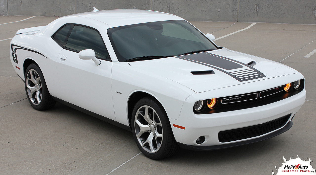 Dodge Challenger Cuda Strobe Stripe Hood Decals And Side