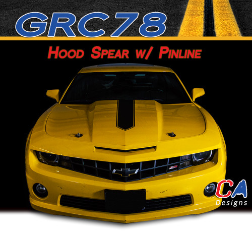 2010-2013 Chevy Camaro Hood Spear w/ Pinline Stripe : Vinyl Graphics Kit (M-GRC78)
