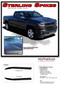 STERLING SPIKES : 2016 2017 2018 Chevy Silverado Lateral Hood Spears Vinyl Graphic Decal Racing Stripe Kit (M-PDS3943) - Details
