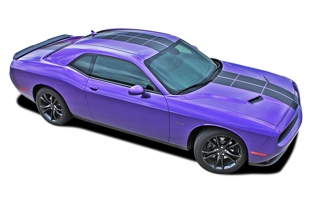 Dodge Challenger Pulse Rally Blacktop Stripes Strobe Hood Trunk Decals Vinyl Graphic Racing Rally For 2008 2020 Moproauto Professional Vinyl Graphics And Striping