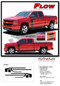 FLOW : 2016 2017 2018 Chevy Silverado "Special Edition Rally Style" Hood and Side Upper Body Hockey Accent Vinyl Graphic Decal Stripe Kit (PDS-4407) - DETAILS