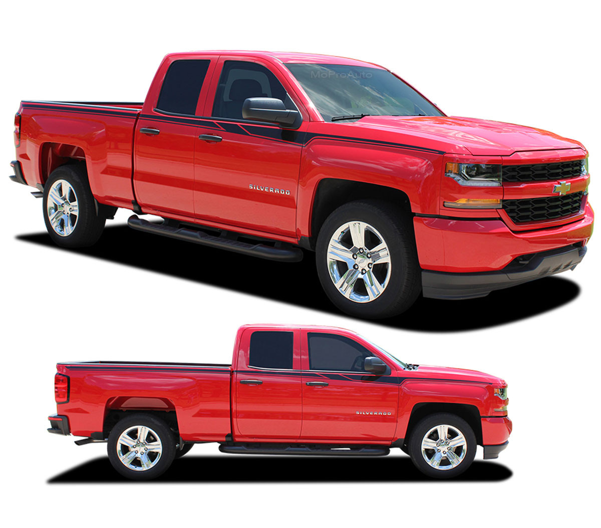 2014-2018 Chevy Silverado Accent Rally Side Vinyl Graphic Decal Stripe Kit