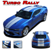 2016-2017 Camaro TURBO SPORT : Chevy Camaro Bumper to Bumper Indy Style Vinyl Graphic Racing Stripes Rally Decals Kit (fits SS, RS, V6 MODELS) (M-PDS-4052)
