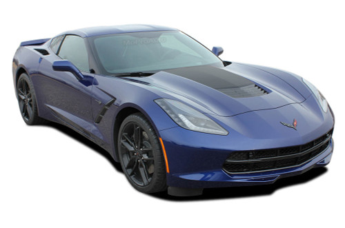 C7 HOOD - 2014, 2015, 2016, 2017, 2018, 2019 Chevy Corvette C7 Hood Vinyl Graphic Decal Stripes (M-PDS4761)