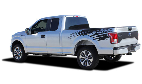 REAPER RIP : Ford F-150 Side Truck Bed 4X4 Mudslinger Style Vinyl Graphic Stripes and Decals Kit for 2015, 2016, 2017, 2018, 2019, 2020 Models (M-PDS-4775)