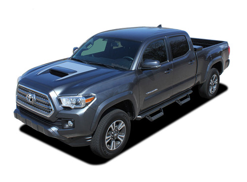 SPORT PRO : 2015, 2016, 2017, 2018, 2019, 2020, 2021, 2022 Toyota Tacoma TRD Sport and TRD Pro Hood Blackout Vinyl Graphic Stripes Decal Kit (M-PDS-4831)