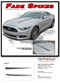 2015 2016 2017 FADE SPIKES : Ford Mustang Faded Hood Spear Stripes Vinyl Graphic Ebony Silver Decals - Details