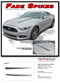 2015, 2016, 2017 FADE SPIKES - Ford Mustang Faded Hood Spear Stripes Vinyl Graphic Ebony Silver Decals - Details
