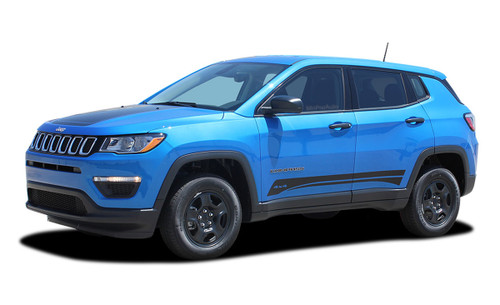 2017, 2018, 2019, 2020, 2021, 2022, 2023 Jeep Compass COURSE Vinyl Graphics Stripes and Decals Kit! Engineered specifically for the new Jeep Compass, this kit will give you a factory OEM upgrade look at a discount price! Cut to fit sections ready to install! Fits Jeep Compass Lower Body Line Side Rocker Panels . . .