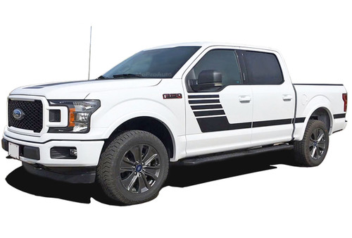 LEAD STROBE : Ford F-150 Stripes Decals Special Edition Lead Foot Appearance Package Hockey Stripe Vinyl Graphics 2015, 2016, 2017, 2018, 2019, 2020 (M-PDS-5223)