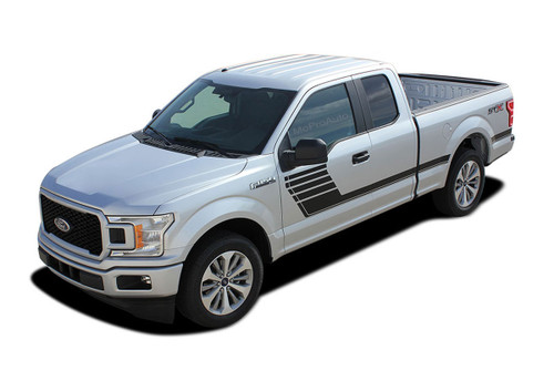 SPEEDWAY : Ford F-150 Stripes Decals Special Edition Lead Foot Style Package Hockey Stripe Vinyl Graphics 2015, 2016, 2017, 2018, 2019, 2020 (M-PDS-5239)