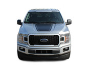 SPEEDWAY HOOD : Ford F-150 Decals Hood Blackout Lead Foot Vinyl Graphic Stripe Kit for 2015, 2016, 2017, 2018, 2019, 2020 (M-PDS-5240)
