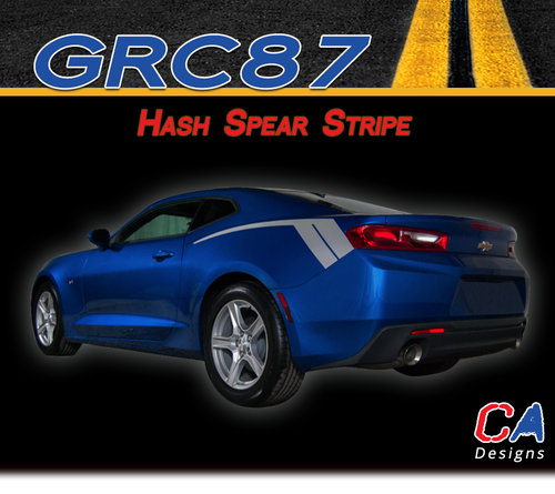 2016-2018 Chevy Camaro Hash Spear Stripe Side Rear Fender Vinyl Graphic Decal Kit (M-GRC87)