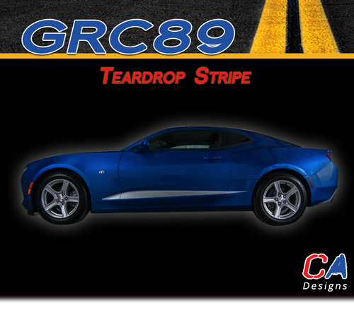 2016-2018 Chevy Camaro Teardrop Stripe Side Door Lower Rocker Vinyl Graphic Decal Kit (M-GRC89)