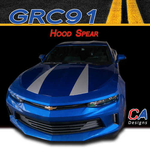2016-2018 Chevy Camaro Hood Spear Stripe Vinyl Graphic Decal Kit (M-GRC91)