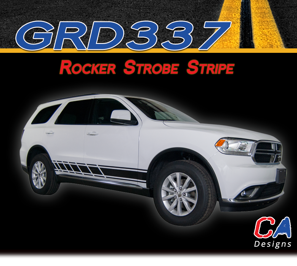 20102018 Dodge Durango Rocker Strobe Stripe Vinyl Striping Graphic Kit