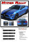 HYPER RALLY : 2018 2019 2020 2021 2022 2023 Ford Mustang Racing Stripes Center Wide Rally Decals Vinyl Graphics Kit - Details