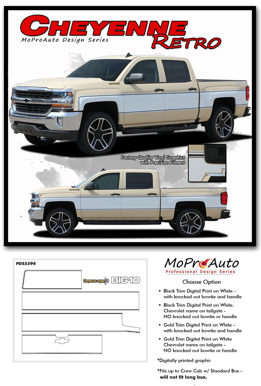 Cheyenne Retro 2014 2018 Chevy Silverado Mid Body Wrap