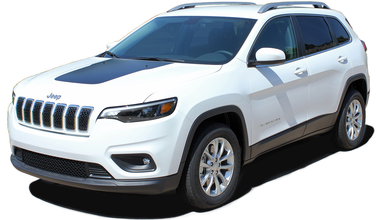 T Hawk 18 2013 2020 Jeep Cherokee Trailhawk Hood Decal Stripe Vinyl Graphic Kit Moproauto Professional Vinyl Graphics And Striping