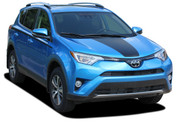 RAVAGE HOOD - 2013, 2014, 2015, 2016, 2017, 2018 Toyota RAV4 Hood Blackout Vinyl Graphic Stripes Decal Kit (M-PDS-5787)