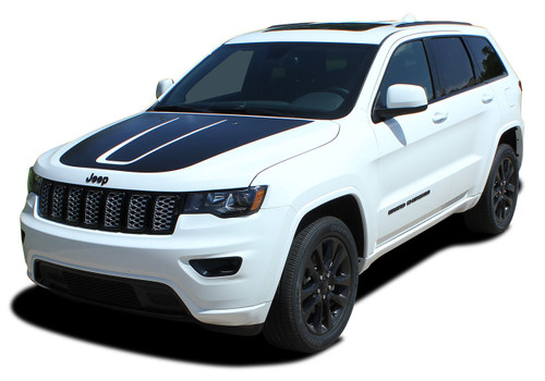 TRAIL HOOD : Jeep Grand Cherokee Trailhawk Hood Decal Stripe Vinyl Graphic Kit for 2011, 2012, 2013, 2014, 2015, 2016, 2017, 2018, 2019, 2020, 2021 Models (M-PDS-5830)