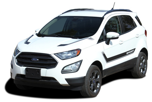 FLYOUT : Ford EcoSport Lower Door Decal and Hood Stripe Vinyl Graphic Kit for 2013-2022 (M-PDS-5950)