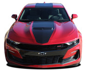 2019 2020 2021 2022 Camaro Stripes OVERDRIVE 19 : Chevy Camaro Hood Decals Center Racing Stripes Rally Vinyl Graphics Kit (M-PDS-5993)