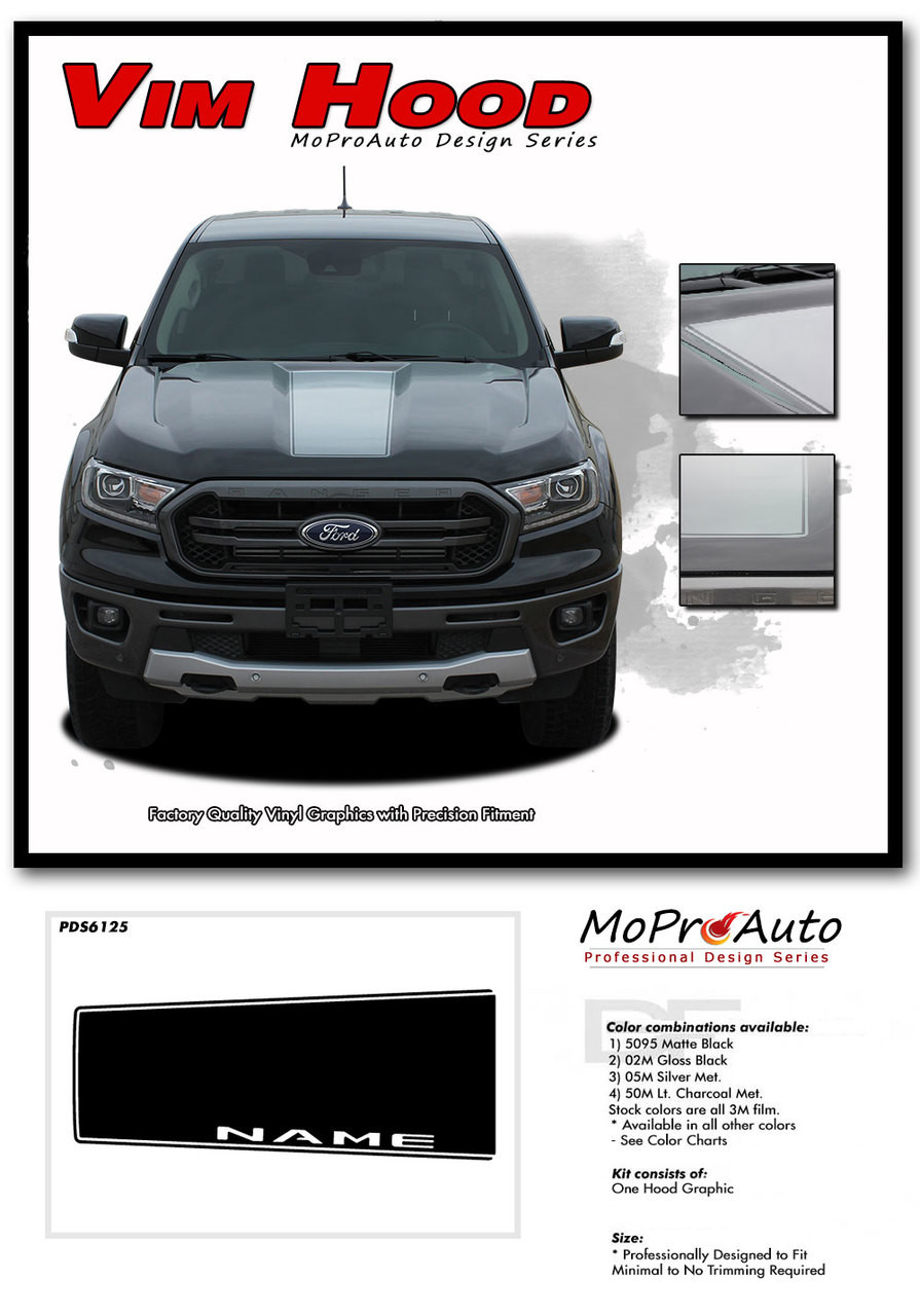 2019 2020 2021 2022 Ford  Ranger VIM HOOD Vinyl Graphics and Decals Kit - MoProAuto Pro Design Series