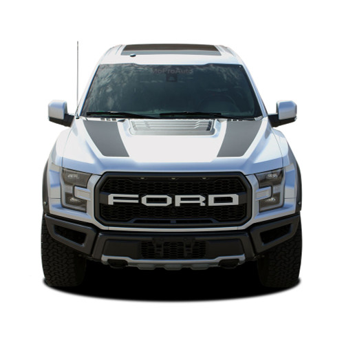 VELOCITOR HOOD - Ford Raptor Split Hood Stripes Vinyl Graphics Decals Kit 2018, 2019, 2020 (M-PDS-5719)