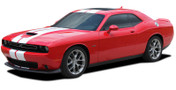 Dodge Challenger Hellcat SRT Racing Stripes AIRSHOT RALLY : Vinyl Graphics Bumper to Bumper Decals fits 2015, 2016, 2017, 2018, 2019, 2020, 2021, 2022, 2023 (M-PDS-6316)