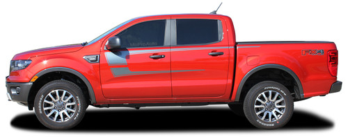 STRIKER : Ford Ranger Side Door Stripes Vinyl Graphics Decals Kit 2019 2020 2021 2022 (M-PDS-6543)