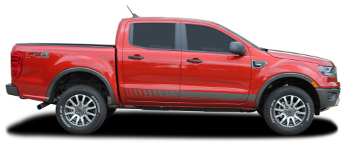 NOMAD ROCKERS - Ford Ranger Lower Rocker Panel Stripes Vinyl Graphics Decals Kit 2019, 2020, 2021, 2022, 2023  (M-PDS-6544)
