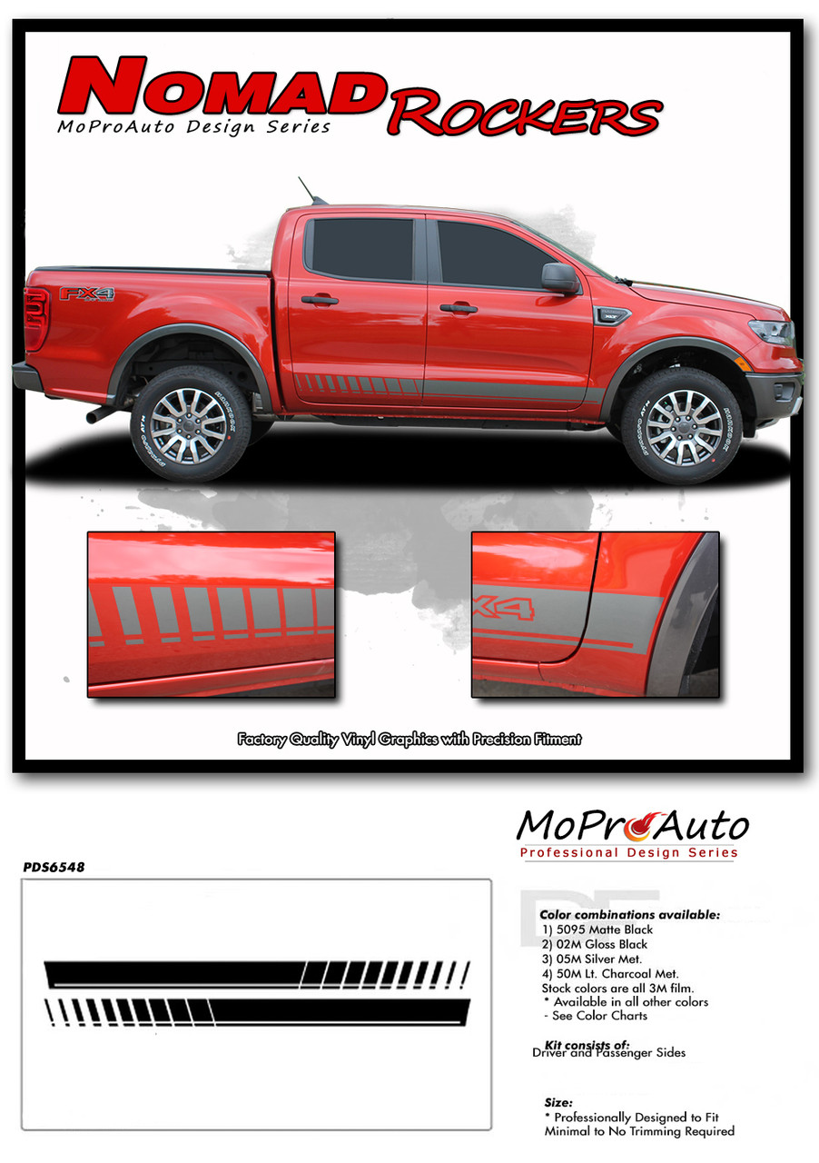 2019 2020 2021 2022 2023 2024 Ford Ranger NOMAD ROCKER Vinyl Graphics and Decals Kit - MoProAuto Pro Design Series