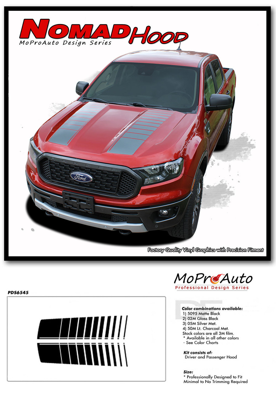 2019 2020 2021 2022 2023 2024 Ford  Ranger NOMAD HOOD Vinyl Graphics and Decals Kit - MoProAuto Pro Design Series