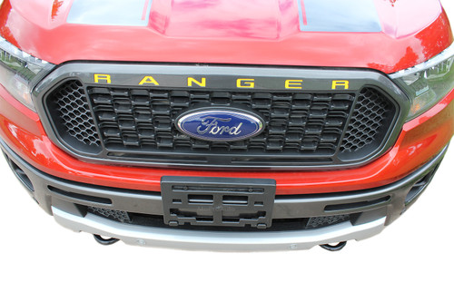 RANGER GRILL LETTERS : Ford Ranger Grill Decals Name Vinyl Graphics Kit fits 2019 2020 2021 2022 (M-PDS-6558)