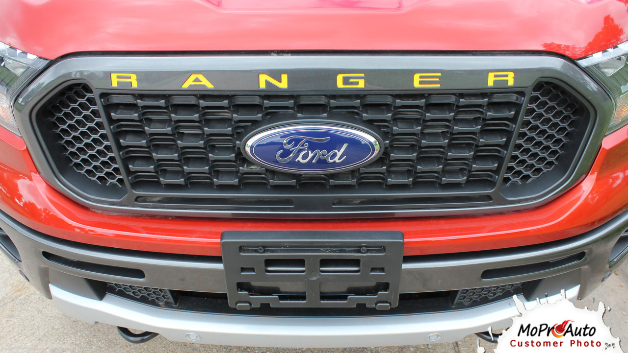 2019 2020 2021 2022 Ford  Ranger Front Grill LETTERS Vinyl Graphics and Decals Kit - MoProAuto Pro Design Series