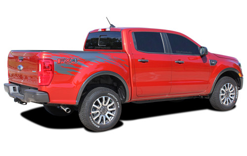 GUARDIAN : Ford Ranger Rear Bed Stripes Vinyl Graphics Decals Kit 2019 2020 2021 2022 (M-PDS-6546)