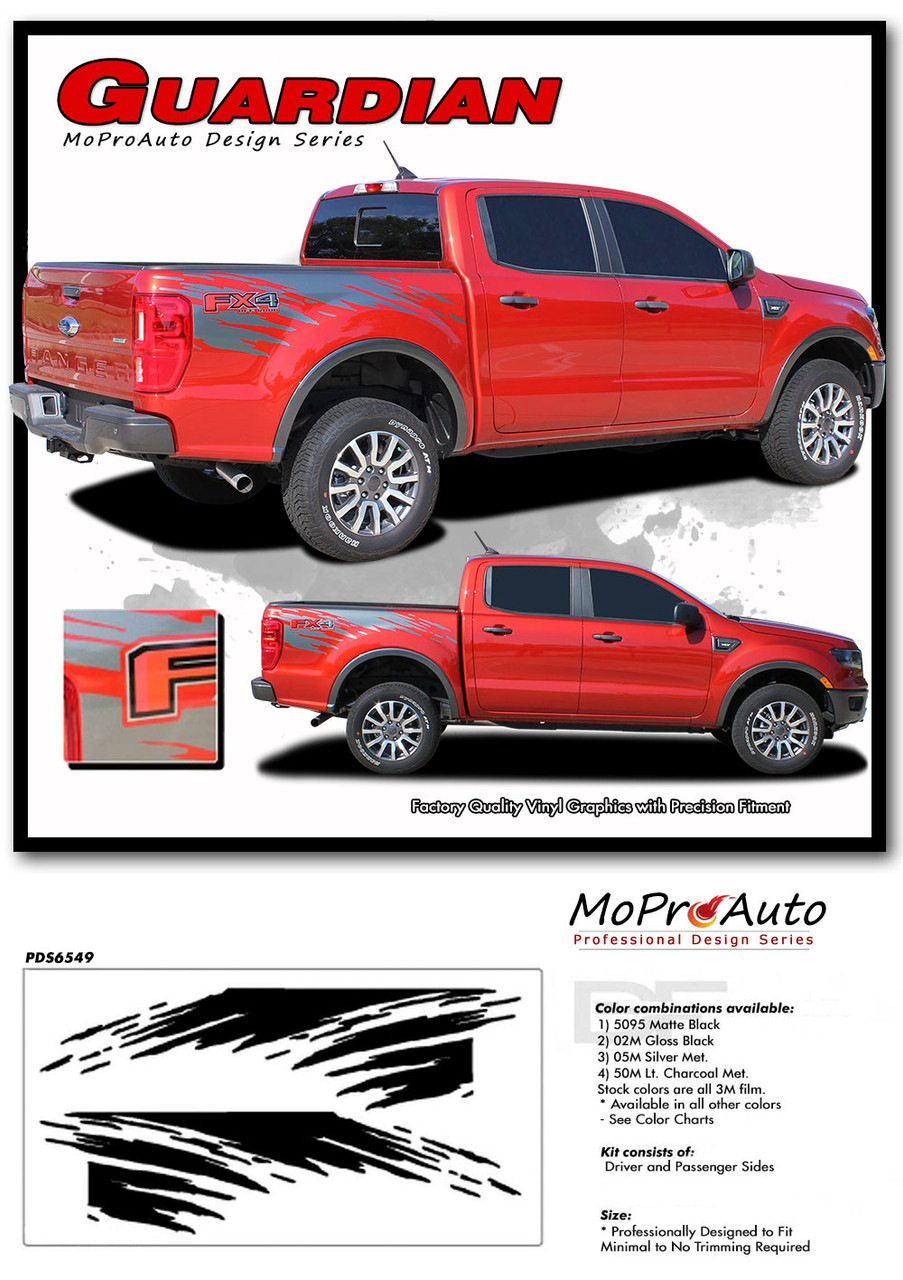 2019 2020 2021 2022 Ford  Ranger GUARDIAN Vinyl Graphics and Decals Kit - MoProAuto Pro Design Series